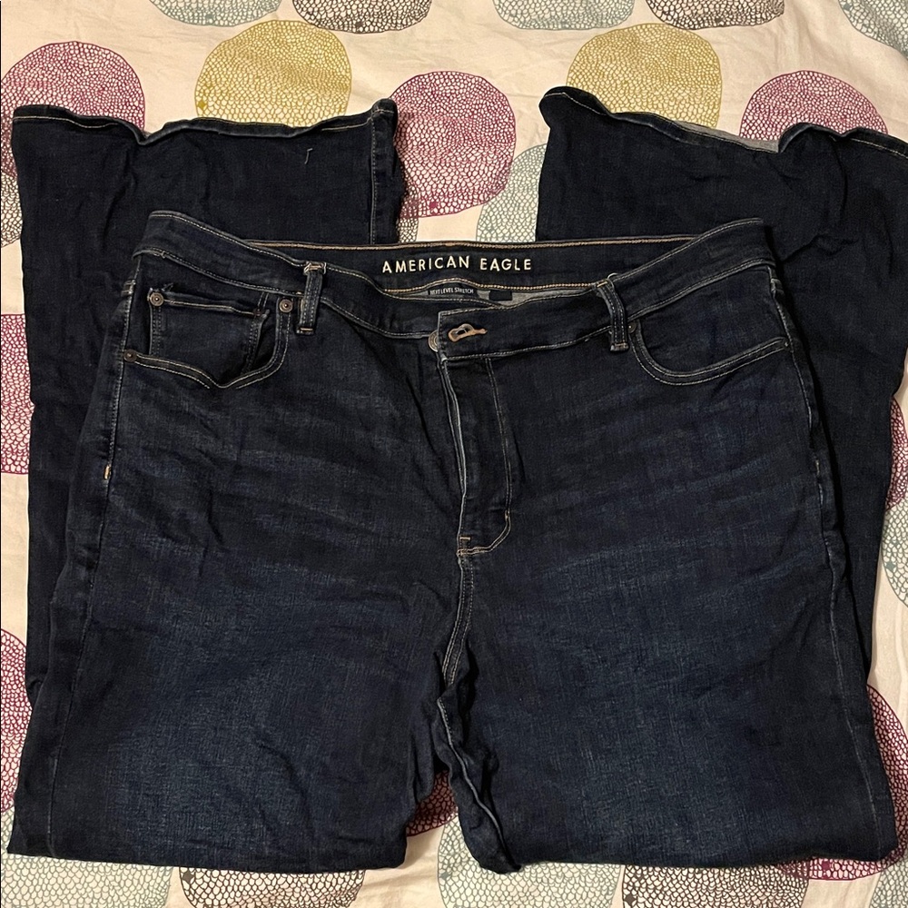 American Eagle Outfitters Women's Deep Indigo Flare Jeans